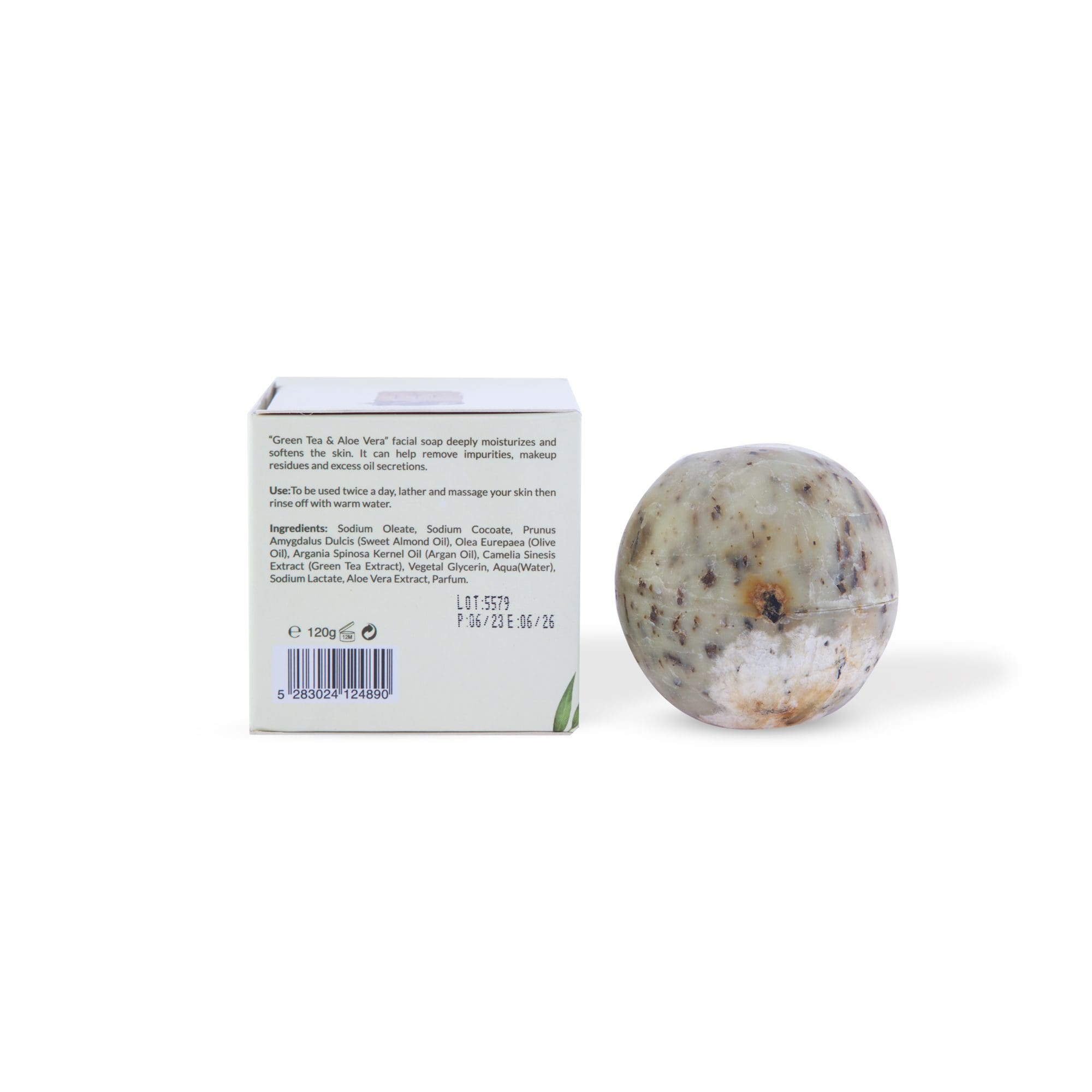 Green Tea & Aloe Vera Face Soap 120g - Image 2