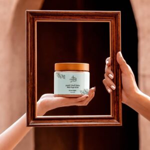 Beirut Nights Body Sugar Scrub pictured in a frame