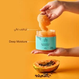 Naturally luxurious, fragrant and handmade skincare Papaya Body Sugar Scrub by House of Soap