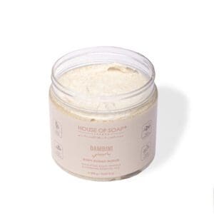 Naturally luxurious, fragrant and handmade skincare Bambini Body Sugar Scrub by House of Soap